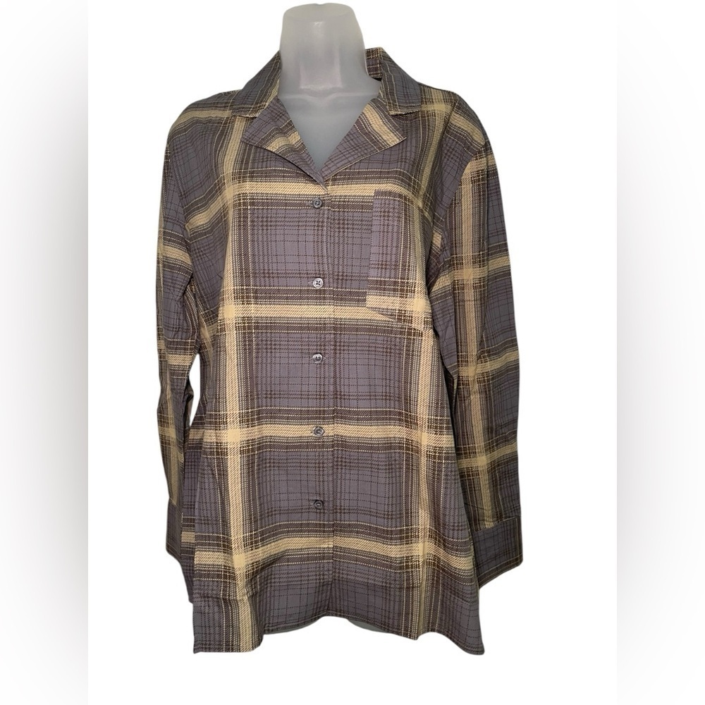 Weworewhat New NWT Long Sleeve Plaid Pajama Top Size Medium